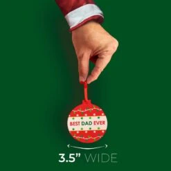 Round Ceramic Ornament - Best Dad Ever -Sport Gift Store DL 00003 SIZE