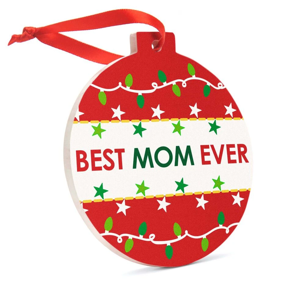 Round Ceramic Ornament - Best Mom Ever 3 Round Ceramic Ornament - Best Mom Ever