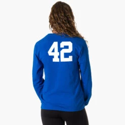Soccer Tshirt Long Sleeve - Girls Soccer Stars And Stripes Player -Sport Gift Store FEMALE ROYAL LSTEE NUMBER