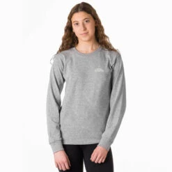 Basketball Tshirt Long Sleeve - I'd Rather Be Playing Basketball (Back Design) -Sport Gift Store GENERAL LSTEE FEMALE GRAY FRONT