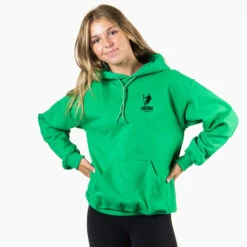 Lacrosse Hooded Sweatshirt - All Weekend Lacrosse (Back Design) -Sport Gift Store GUYS LACROSSE SWEATSHIRT FEMALE GREEN FRONT