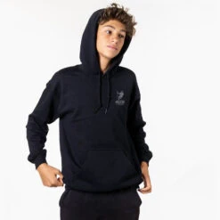 Guys Lacrosse Hooded Sweatshirt - All Day Every Day (Back Design) -Sport Gift Store GUYS LACROSSE SWEATSHIRT MALE BLACK FRONT 2