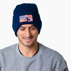 Hockey Embroidered Beanie - Patriotic Hockey -Sport Gift Store HK 06605 model1
