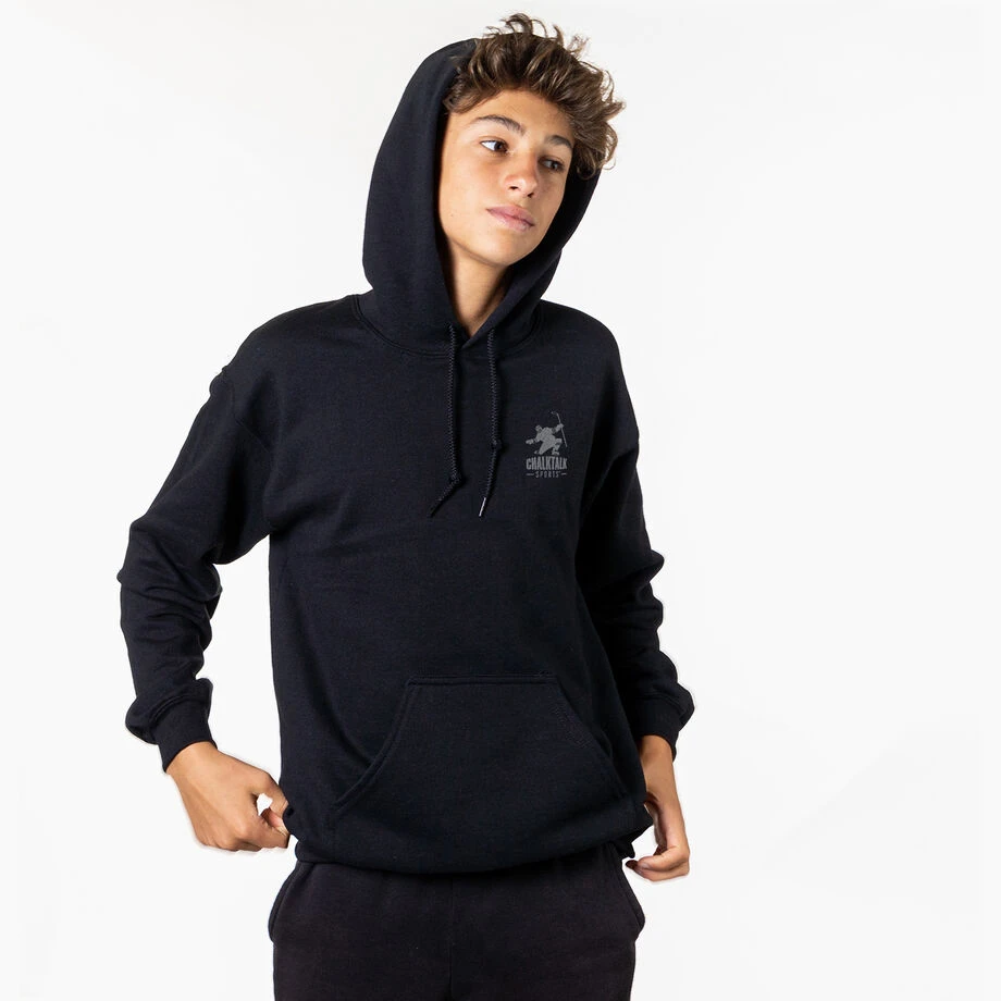 Hockey Hooded Sweatshirt - Ain't Afraid Of No Post (Back Design) 6 Hockey Hooded Sweatshirt - Ain't Afraid Of No Post (Back Design) - Image 4