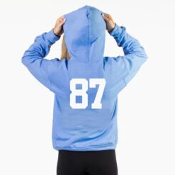Soccer Hooded Sweatshirt - Sasha The Soccer Dog -Sport Gift Store HOODED SWEATSHIRT CAROLINA BACK GIRLS NUMBER 1