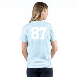Softball Short Sleeve T-Shirt - Good Girls Steal -Sport Gift Store LIGHTBLUE BACK GIRLS NUMBER 1