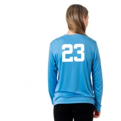 Soccer Long Sleeve Performance Tee - Belle Of The Ball 8 Soccer Long Sleeve Performance Tee - Belle Of The Ball -Sport Gift Store LSTECH F LIGHTBLUE NUMBER