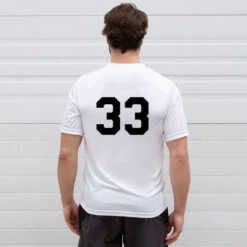 Soccer Short Sleeve Performance Tee - Soccer Words 10 Soccer Short Sleeve Performance Tee - Soccer Words -Sport Gift Store MENS SS TECH WHITE BACK NUMBER 1