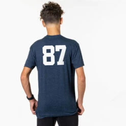 Hockey Short Sleeve T-Shirt - Hockey Pirate Flag -Sport Gift Store NAVY BACK BOYS NUMBER 6