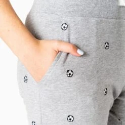 Soccer Embroidered Jogger - Soccer Ball Black/White -Sport Gift Store SC 03652 Model 3