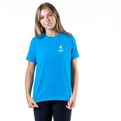 Soccer Short Sleeve T-Shirt - Soccer Love (Back Design) -Sport Gift Store SOCCER SSTEE FEMALE TURQUOISE FRONT 1