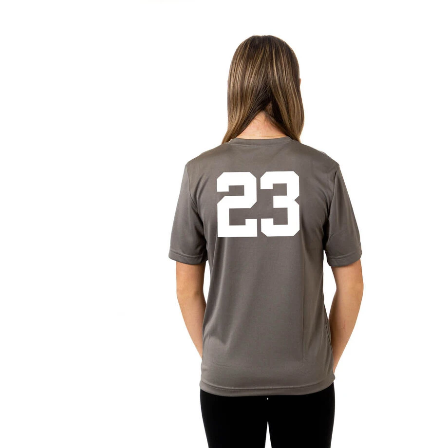 Hockey Short Sleeve Performance Tee - Hockey Girl Glitch 5 Hockey Short Sleeve Performance Tee - Hockey Girl Glitch - Image 3