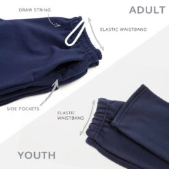 Soccer Fleece Sweatpants - Soccer Mom -Sport Gift Store SWEATPANTS NAVY DETAILS 4