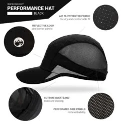 RunTechnology® Performance Hat - Black -Sport Gift Store TR 44311 details
