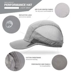 RunTechnology® Performance Hat - Light Gray -Sport Gift Store TR 44313 details