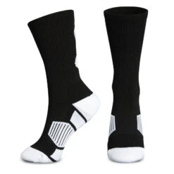 Basketball Woven Mid-Calf Sock Set - Stealth -Sport Gift Store bk 00472 SIDE