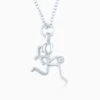 Silver Basketball Girl (Stick Figure) Necklace -Sport Gift Store bk 00587 2