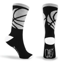 Basketball Woven Mid-Calf Sock Set - Ball Wrap (Black/White) 11 Basketball Woven Mid-Calf Sock Set - Ball Wrap (Black/White) -Sport Gift Store bk 01277 2