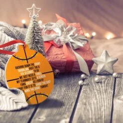 Basketball Round Ceramic Ornament - Jingle All The Way -Sport Gift Store bk 01761 LIFESTYLE