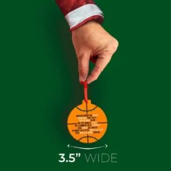 Basketball Round Ceramic Ornament - Jingle All The Way -Sport Gift Store bk 01761 SIZE