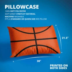Basketball Pillowcase - Texture -Sport Gift Store bk 01920 DETAILS