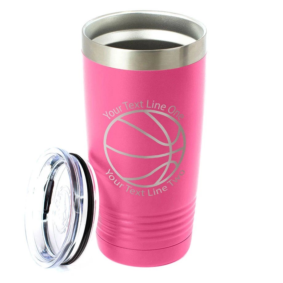 Basketball 20 Oz. Double Insulated Tumbler - Icon 4 Basketball 20 Oz. Double Insulated Tumbler - Icon - Image 2
