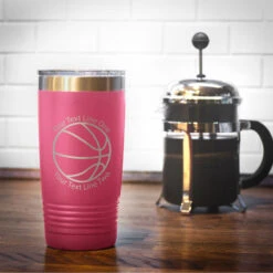 Basketball 20 Oz. Double Insulated Tumbler - Icon 14 Basketball 20 Oz. Double Insulated Tumbler - Icon -Sport Gift Store bk 01971 PINK COFFEE