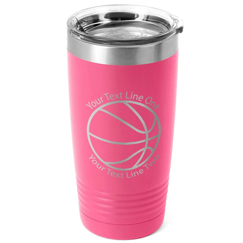 Basketball 20 Oz. Double Insulated Tumbler - Icon 3 Basketball 20 Oz. Double Insulated Tumbler - Icon