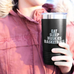 Basketball 20 Oz. Double Insulated Tumbler - Personalized Eat Sleep Basketball -Sport Gift Store bk 01976 BLACK MODEL