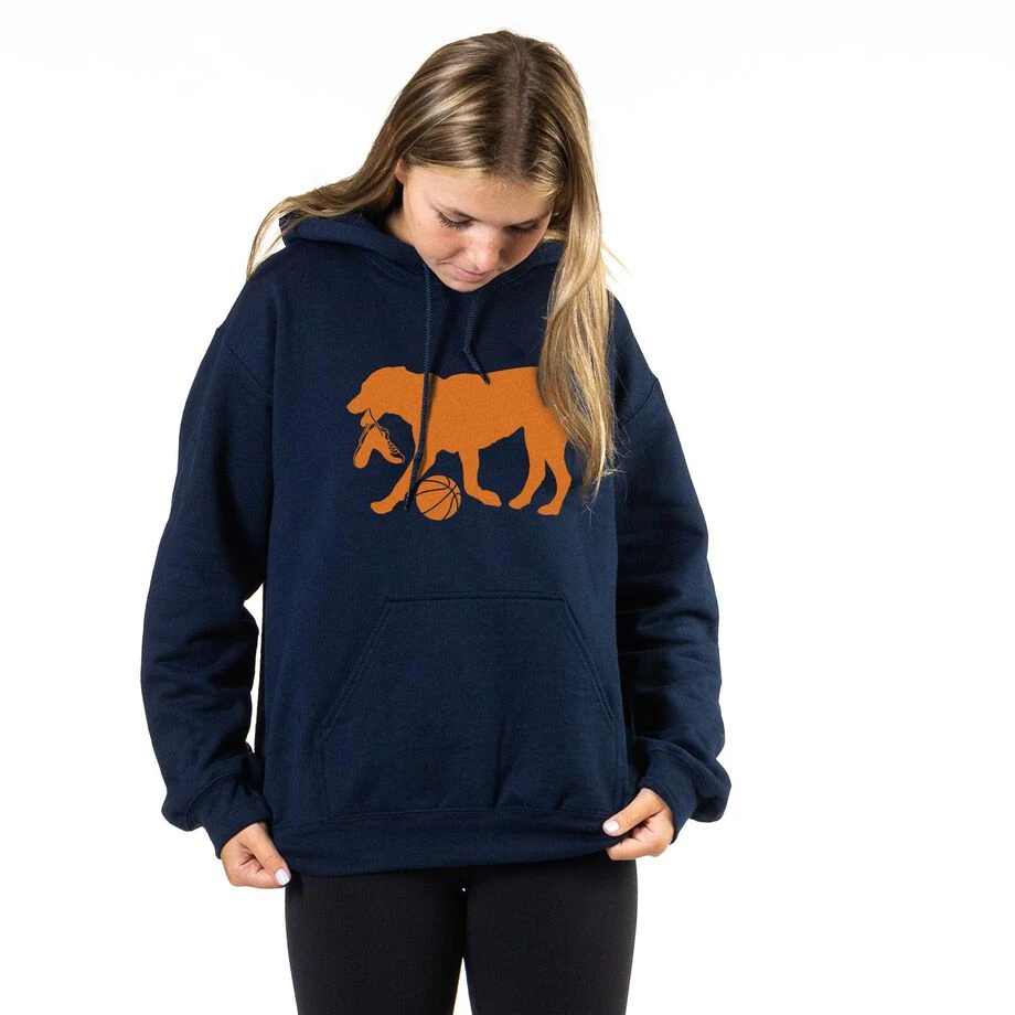 Basketball Hooded Sweatshirt - Basketball Dog 5 Basketball Hooded Sweatshirt - Basketball Dog - Image 3