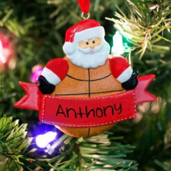 Basketball Ornament - Basketball Santa -Sport Gift Store bk 02044 4