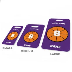 Basketball Bag/Luggage Tag - Basketball Team Ball -Sport Gift Store bk 02083 PURPLE ALLSIZES