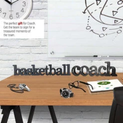 Basketball Coach Wood Words Ready To Autograph -Sport Gift Store bk 02178 pen 4