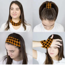 Basketball Multifunctional Headwear - Basketball Pattern RokBAND -Sport Gift Store bk 02205 BLACK FEMALECOMP
