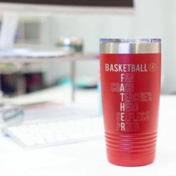 Basketball 20 Oz. Double Insulated Tumbler - Basketball Father Words 15 Basketball 20 Oz. Double Insulated Tumbler - Basketball Father Words -Sport Gift Store bk 02208 RED DESK