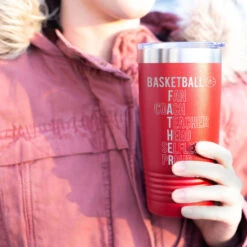 Basketball 20 Oz. Double Insulated Tumbler - Basketball Father Words 11 Basketball 20 Oz. Double Insulated Tumbler - Basketball Father Words -Sport Gift Store bk 02208 RED MODEL
