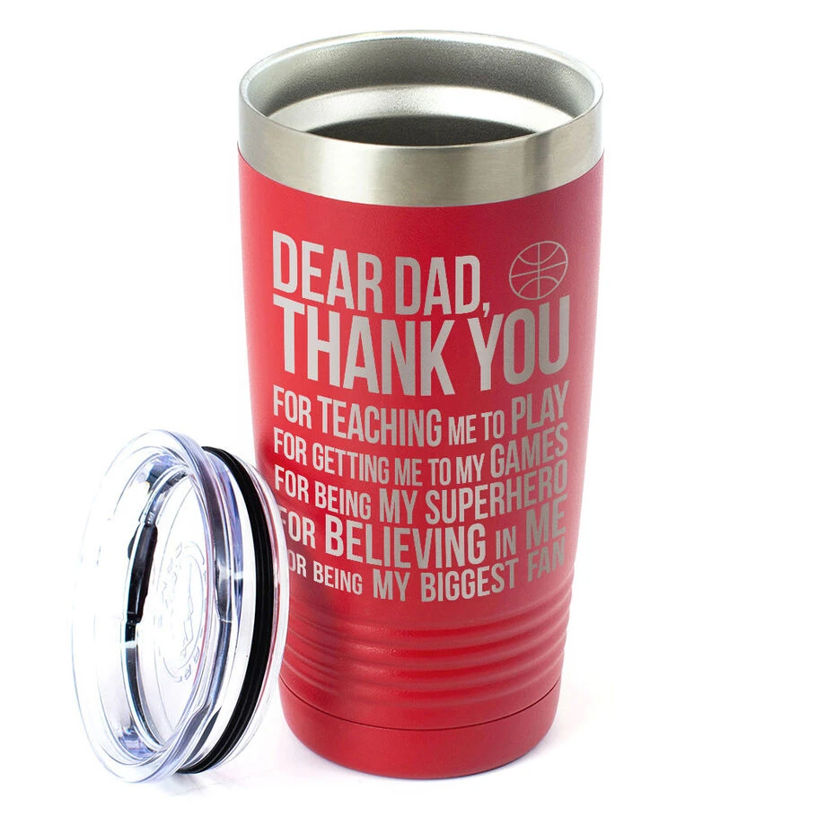 Basketball 20 Oz. Double Insulated Tumbler - Dear Dad 4 Basketball 20 Oz. Double Insulated Tumbler - Dear Dad - Image 2