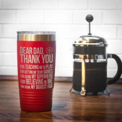 Basketball 20 Oz. Double Insulated Tumbler - Dear Dad 14 Basketball 20 Oz. Double Insulated Tumbler - Dear Dad -Sport Gift Store bk 02210 RED COFFEE