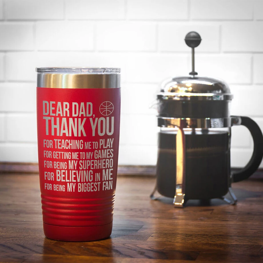 Basketball 20 Oz. Double Insulated Tumbler - Dear Dad 8 Basketball 20 Oz. Double Insulated Tumbler - Dear Dad - Image 6