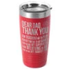 Basketball 20 Oz. Double Insulated Tumbler - Dear Dad -Sport Gift Store bk 02210 RED MAIN