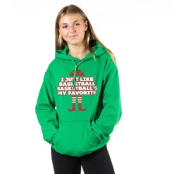Basketball Hooded Sweatshirt - Basketball's My Favorite -Sport Gift Store bk 02240 GREEN GIRLS