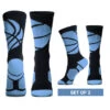 Basketball Woven Mid-Calf Sock Set - Ball Wrap (Black/Carolina Blue) -Sport Gift Store bk 02328