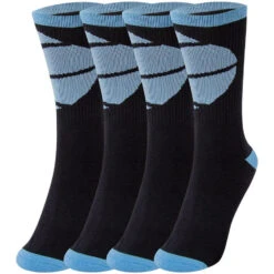 Basketball Woven Mid-Calf Sock Set - Ball Wrap (Black/Carolina Blue) -Sport Gift Store bk 02328 4