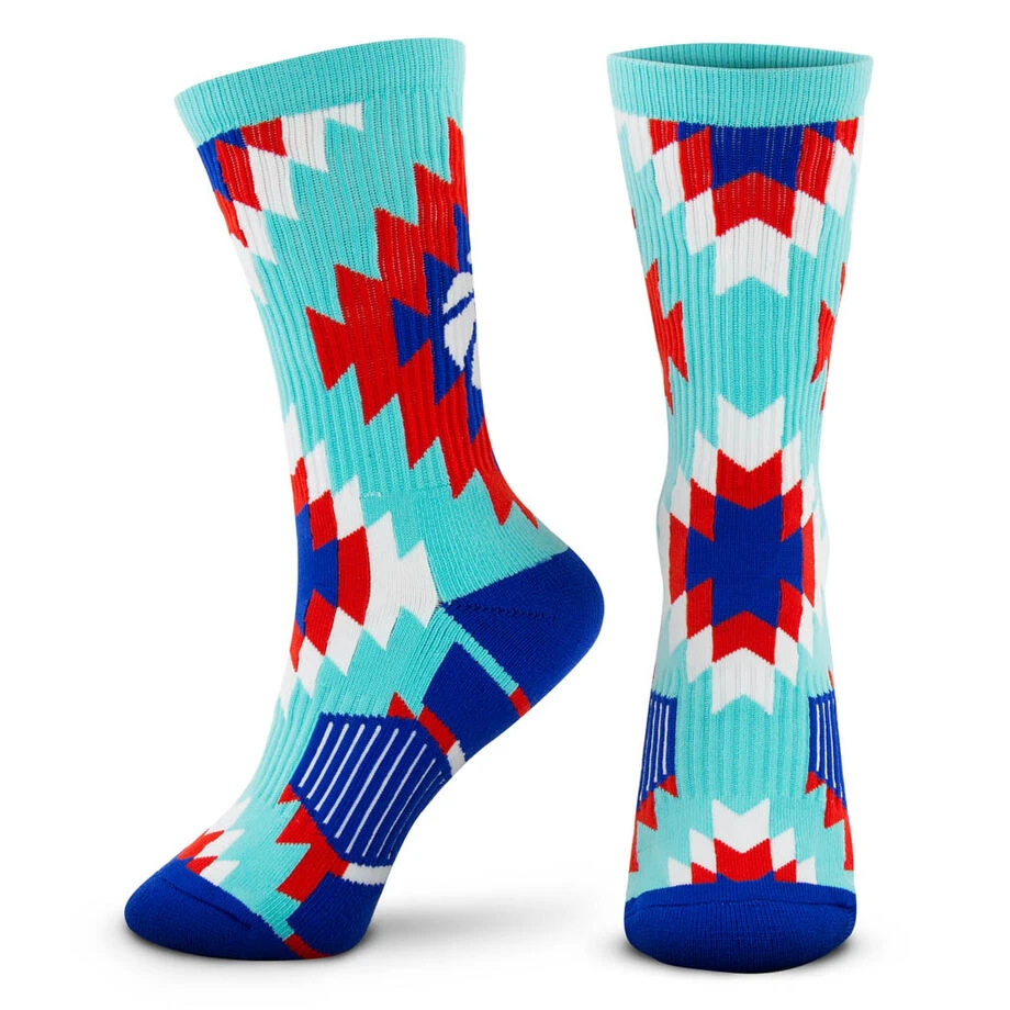 Basketball Woven Mid-Calf Sock Set - Aztec Trio 4 Basketball Woven Mid-Calf Sock Set - Aztec Trio - Image 2