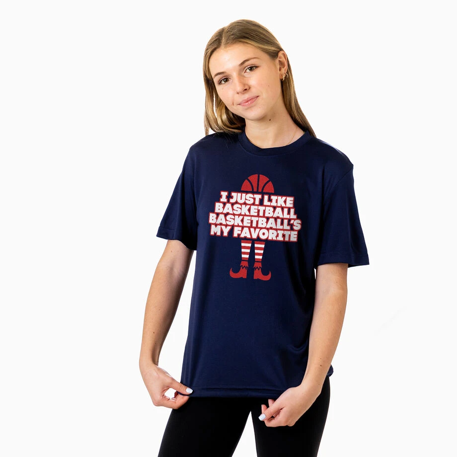 Basketball Short Sleeve Performance Tee - Basketball's My Favorite 5 Basketball Short Sleeve Performance Tee - Basketball's My Favorite - Image 3