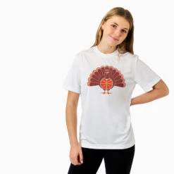 Basketball Short Sleeve Performance Tee - Turkey Player -Sport Gift Store bk 02430 WHITE MODEL F