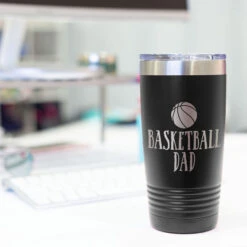 Basketball 20oz. Double Insulated Tumbler - Basketball Dad -Sport Gift Store bk 02481 BLACK DESK