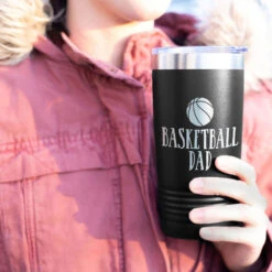 Basketball 20oz. Double Insulated Tumbler - Basketball Dad -Sport Gift Store bk 02481 BLACK MODEL