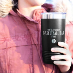 Basketball 20oz. Double Insulated Tumbler - You're The Best Dad Ever 11 Basketball 20oz. Double Insulated Tumbler - You're The Best Dad Ever -Sport Gift Store bk 02483 BLACK MODEL