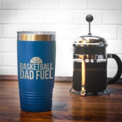 Basketball 20oz. Double Insulated Tumbler - Basketball Dad Fuel -Sport Gift Store bk 02485 ROYAL COFFEE